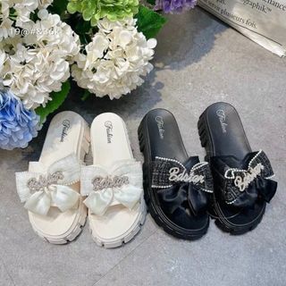 DÉP SANDAL ĐẾ DÀY ĐÍNH NƠ THỜI TRANG MÙA HÈ CHO NỮ - EVA SHOES giá sỉ