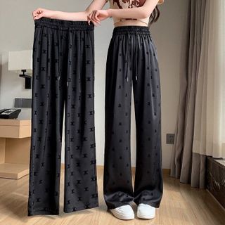 075 - QUẦN SUÔNG LỤA ỐNG RỘNG,  CẠP CHUN HOẠ TIẾT SIÊU HÓT