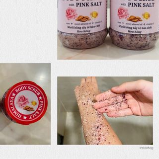Muối hồng tẩy tế bào chết body, bổ sung vitamin E, thư giãn dưỡng ẩm Cà phê cám gạo - Oải hương - Hoa hồng TL Salt 250g