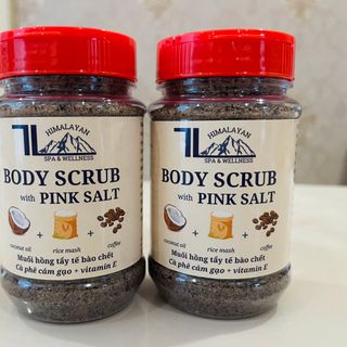 Muối hồng tẩy tế bào chết body, bổ sung vitamin E, thư giãn dưỡng ẩm Cà phê cám gạo - Oải hương - Hoa hồng TL Salt 250g