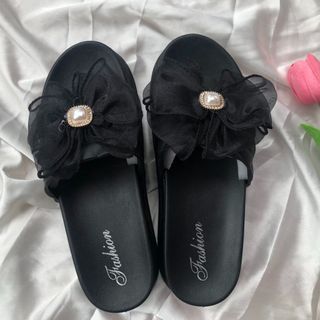 DÉP XỎ NGÓN NỮ ĐÍNH NƠ NGỌC ĐẾ CAO 5CM SIÊU ÊM  LÊN CHÂN CỰC XINH