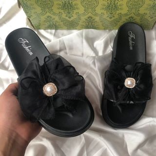 DÉP XỎ NGÓN NỮ ĐÍNH NƠ NGỌC ĐẾ CAO 5CM SIÊU ÊM  LÊN CHÂN CỰC XINH