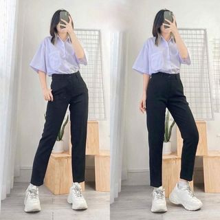 QUẦN VẢI NỮ CÔNG SỞ DÁNG BAGGY TUYẾT MƯA ỐNG ĐỨNG KIỂU MỚI