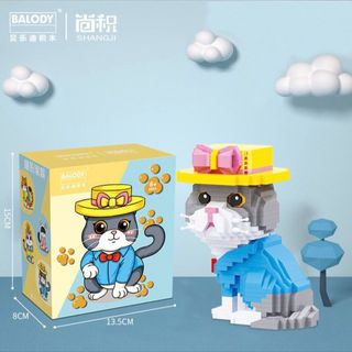 BỘ ĐỒ CHƠI LẮP RÁP LEGO HÌNH CHÚ MÈO DỄ THƯƠNG DÙNG ĐỂ GIÁO DỤC CH0 BÉ