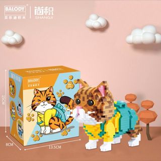 BỘ ĐỒ CHƠI LẮP RÁP LEGO HÌNH CHÚ MÈO DỄ THƯƠNG DÙNG ĐỂ GIÁO DỤC CH0 BÉ