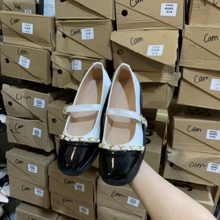 GIÀY BÚP BÊ NỮ MARY JANNE KHOÁ CÀI, ĐẾ CAO 3CM PHỐI XÍCH CỰC XINH