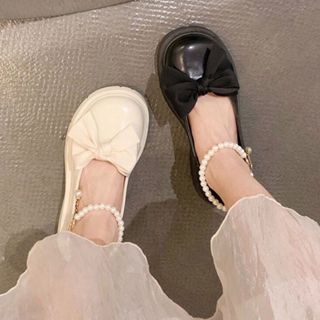 GIÀY LOLITA NỮ QUAI  NGỌC MŨI NƠ PHONG CÁCH HÀN QUỐC