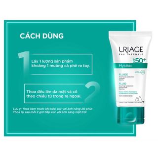 Sữa Chống Nắng Uriage Hyséac SPF50  UVB+UVA Fluide Dành Cho Da Dầu, Mụn 50ml