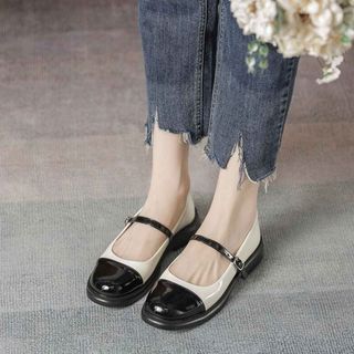 GIÀY BÚP BÊ NỮ QUAI CÀI, ĐỐC DA BÓNG PHONG CÁCH HÀN QUỐC