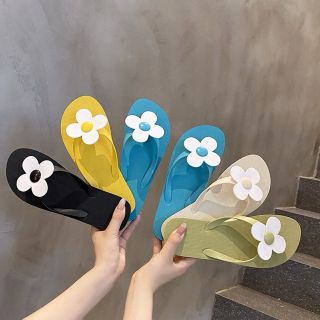 Dép Xỏ Ngón Đính Hoa Hướng Dương Thời Trang Đi Biển Cho Nữ