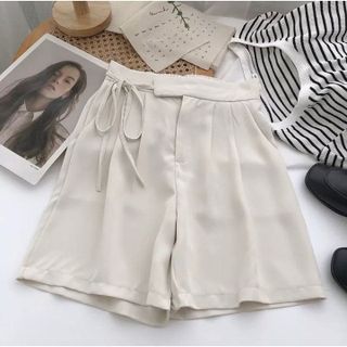 999 - QUẦN SHORT NỮ CẠP CAO THẮT DÂY NƠ , CHẤT VẢI RUBY XUẤT HÀN M45