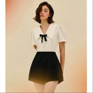 QUẦN SHORT NỮ DÁNG PHỒNG CHUN SAU KHOÁ SƯỜN CHẤT TUYẾT MƯA