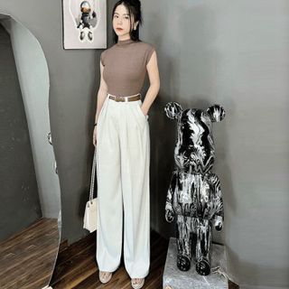 016 - QUẦN TÂY ỐNG RỘNG , DÁNG SUÔNG PHONG CÁCH TRẺ TRUNG TÔN DÁNG M61