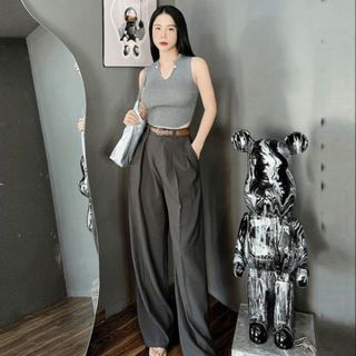 016 - QUẦN TÂY ỐNG RỘNG , DÁNG SUÔNG PHONG CÁCH TRẺ TRUNG TÔN DÁNG M61