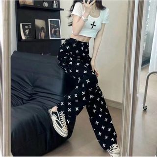0016 - QUẦN SUÔNG ỐNG RỘNG LỤA MỎNG MÁT CẠP CHỮ NHỀU HOẠ TIẾT CHO NỮ