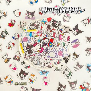 Bịch 100 sticker sanrio có túi treo