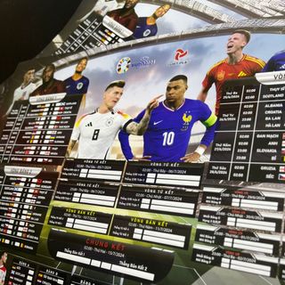 Lịch bóng đá EURO 2024 mới và chuẩn nhất,  kích thước 38*54cm, lịch euro 2024, lịch thi đấu chung kết euro 2024