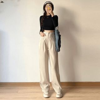 020 - QUẦN SUÔNG ỐNG ĐỨNG TÚI NGANG CHẤT VẢI RUBY HÁCH DÁNG CHO NÀNG M66