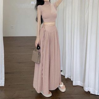 835 - QUẦN ỐNG RỘNG CHẤT VẢI ĐŨI , LƯNG CAO DÂY THẮT NƠ MỀM MẠI