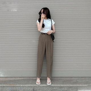 8005 - QUẦN BAGGY NỮ LƯNG CAO CÔNG SỞ KÈM ĐAI TRẺ TRUNG , THANH LỊCH M65