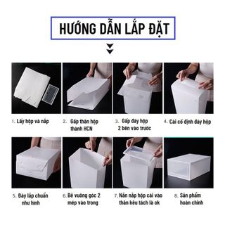 Hộp Đựng Giày Nắp Nhựa Cứng Trong Suốt