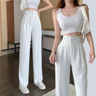 036 - QUẦN ỐNG RỘNG LƯNG CAO , KIỂU DÁNG QUẦN TÂY CẠP CAO GEN BỤNG HÁCH DÁNG CỰC XINH M61