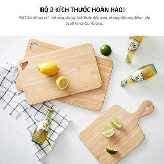 Bộ 2 thớt gỗ cây cao su