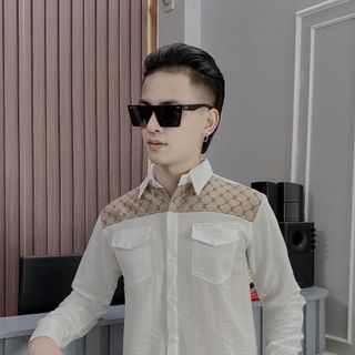 Áo sơ mi nam, sơ mi dài tay nam nữ chất đũi mềm mịn phối vải