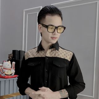 Áo sơ mi nam, sơ mi dài tay nam nữ chất đũi mềm mịn phối vải