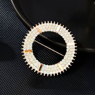 Ghim Trâm cài đính đá hình tròn đơn giản sang trọng 5cm dành cho nữ