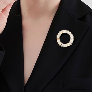 Ghim Trâm cài đính đá hình tròn đơn giản sang trọng 5cm dành cho nữ