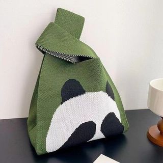 Túi Xách Bucket Tote Đan Len Dệt Kim Thủ Công dày, bền đựng đồ ăn trưa, ly cà phê phiên bản Nhật Bản, Hàn Quốc