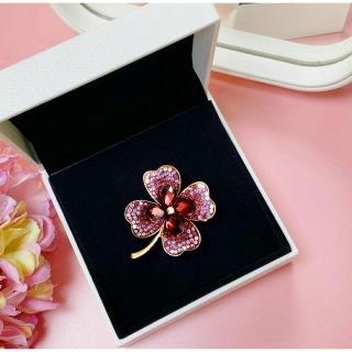 Ghim Trâm Cài Áo Hình Cỏ Bốn Lá Đính Đá Tím 4cm Cao Cấp Thời Trang Dành Cho Nam Nữ