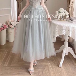Váy Dự Tiệc,Sinhnhat,phudau Size/màu:ib (ib) 4màu:hồng,trắng ,xanh lợt ,vàng kem