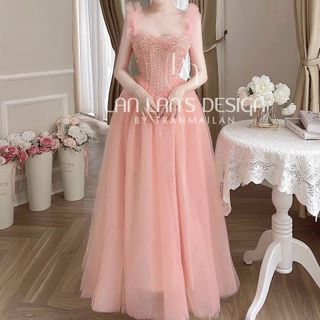 Váy Dự Tiệc,Sinhnhat,phudau Size/màu:ib (ib) 4màu:hồng,trắng ,xanh lợt ,vàng kem