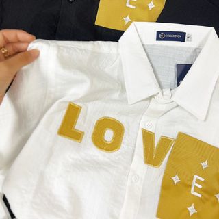 ÁO SƠ MI THỜI TRANG NAM, ÁO SƠ MI ĐŨI TAY DÀI, ÁO SƠ MI THÊU CHỮ