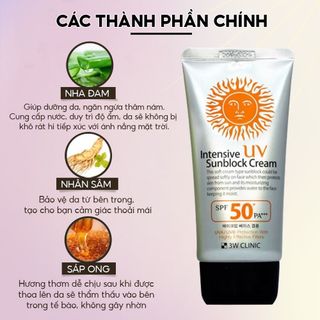 Kem chống nắng 3W Clinic Intensive UV Sunblock Cream 70ml chính hãng giá sỉ