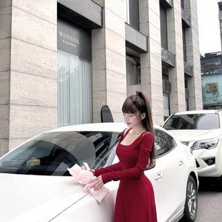ĐẦM TAY DÀI CỔ VUÔNG MAXI CHẤT TĂM LỤA - LÊ PHƯƠNG BOUTIQUE