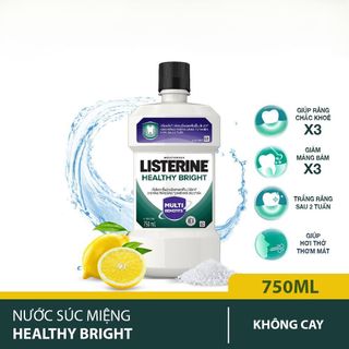Nước súc miệng giúp răng trắng sáng tự nhiên Listerine Healthy Bright Mouthwash giá sỉ