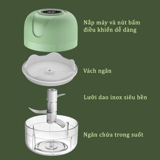 Máy Xay Tỏi Ớt Điện Loại Mới 250ML Sạc Pin