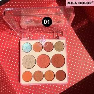 Bảng phấn mắt màu đào MILA COLOR màu ngọt ngào Bảng phấn mắt 11 màu Matte, Shimmer, Long lanh trong một hộp phấn 18 g giá sỉ