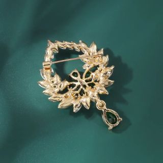 Ghim Trâm Cài Áo Hình Bông Hoa Đính Pha Lê Đỏ Thời Trang Sang Trọng 6cm Cho Nữ