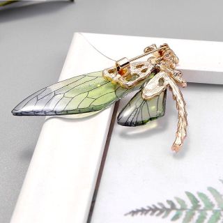 Ghim Trâm Cài Áo Hình Chuồn Chuồn Bằng acrylic Trong Suốt Thời Trang Màu Xanh 6cm Cho Nam Nữ
