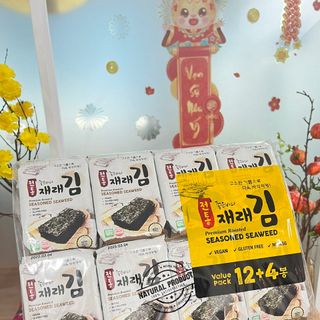 RONG BIỂN ĂN LIỀN HÀN QUỐC LỐC 16 GÓI RONG BIỂN TRÀ XANH, THƯỢNG HẠNG