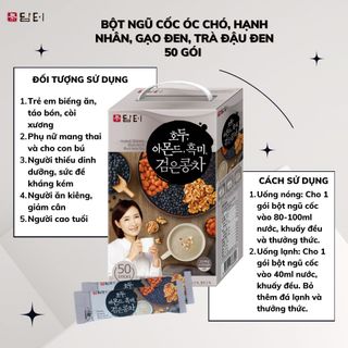 Bột Ngũ cốc đậu đen, hạnh nhân, hạt óc chó Damtuh Hàn Quốc 900g