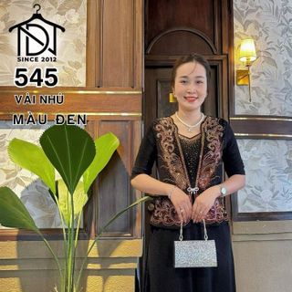 Đầm dạ hội trung niên chất liệu thun nhũ co giãn cực tốt. cho mẹ dự tiệc sang trọng bigsize M545