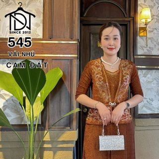 Đầm dạ hội trung niên chất liệu thun nhũ co giãn cực tốt. cho mẹ dự tiệc sang trọng bigsize M545