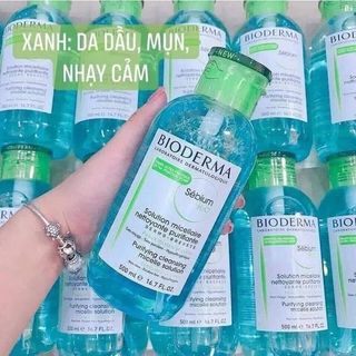 Nước Tẩy Trang Bioderma 500ml Mẫu Mới Nắp Nhấn - Tẩy sạch lớp trang điểm mà không gây nhờn da, không bí da, giá rẻ 500ml.