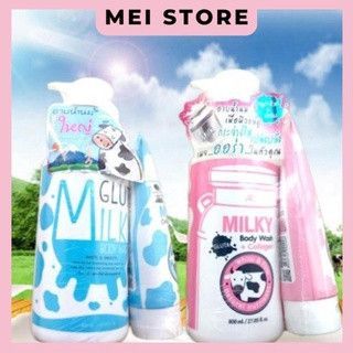 Sữa tắm con bò Gluta Milky Thái Lan 800ml tặng sữa rửa mặt giá sỉ
