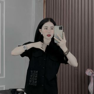 ÁO SƠ MI NAM, ÁO SƠ MI CẶP, SƠ MI VẢI ĐŨI IN CHỮ NỔI